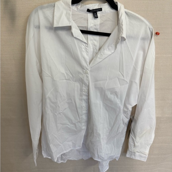 Eva Longoria Tops - White Button Down Shirt by No Boundaries